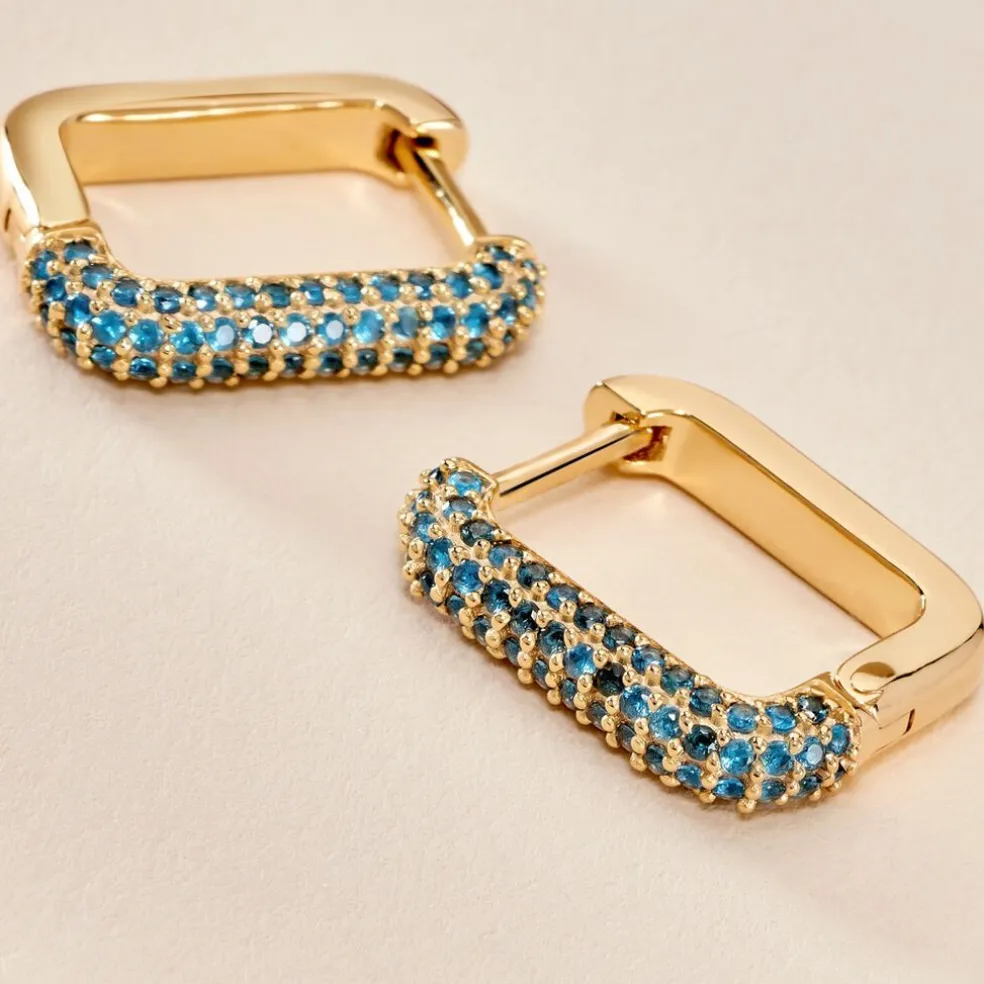 Créoles Ileen Plaqué Or Jaune Autres Pierres