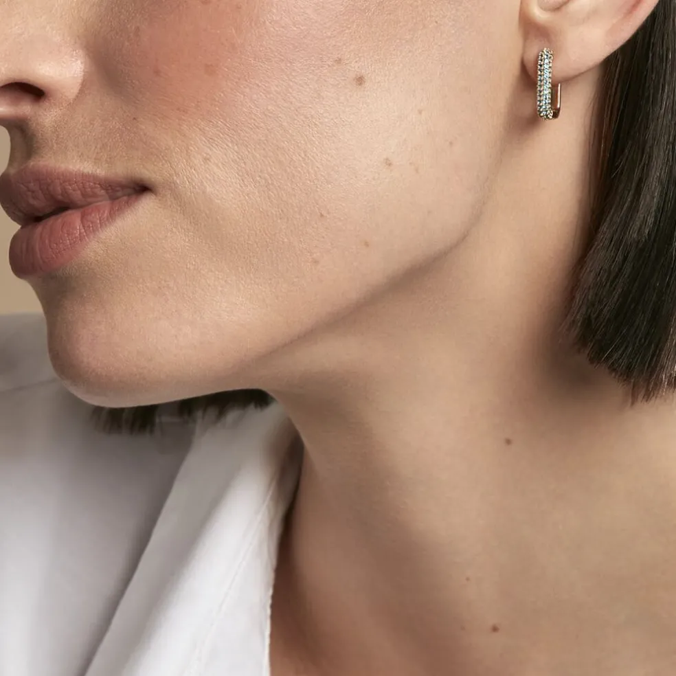 Créoles Ileen Plaqué Or Jaune Autres Pierres