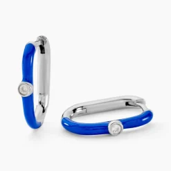 Créoles Infini Pop Argent Blanc Oxyde De Zirconium