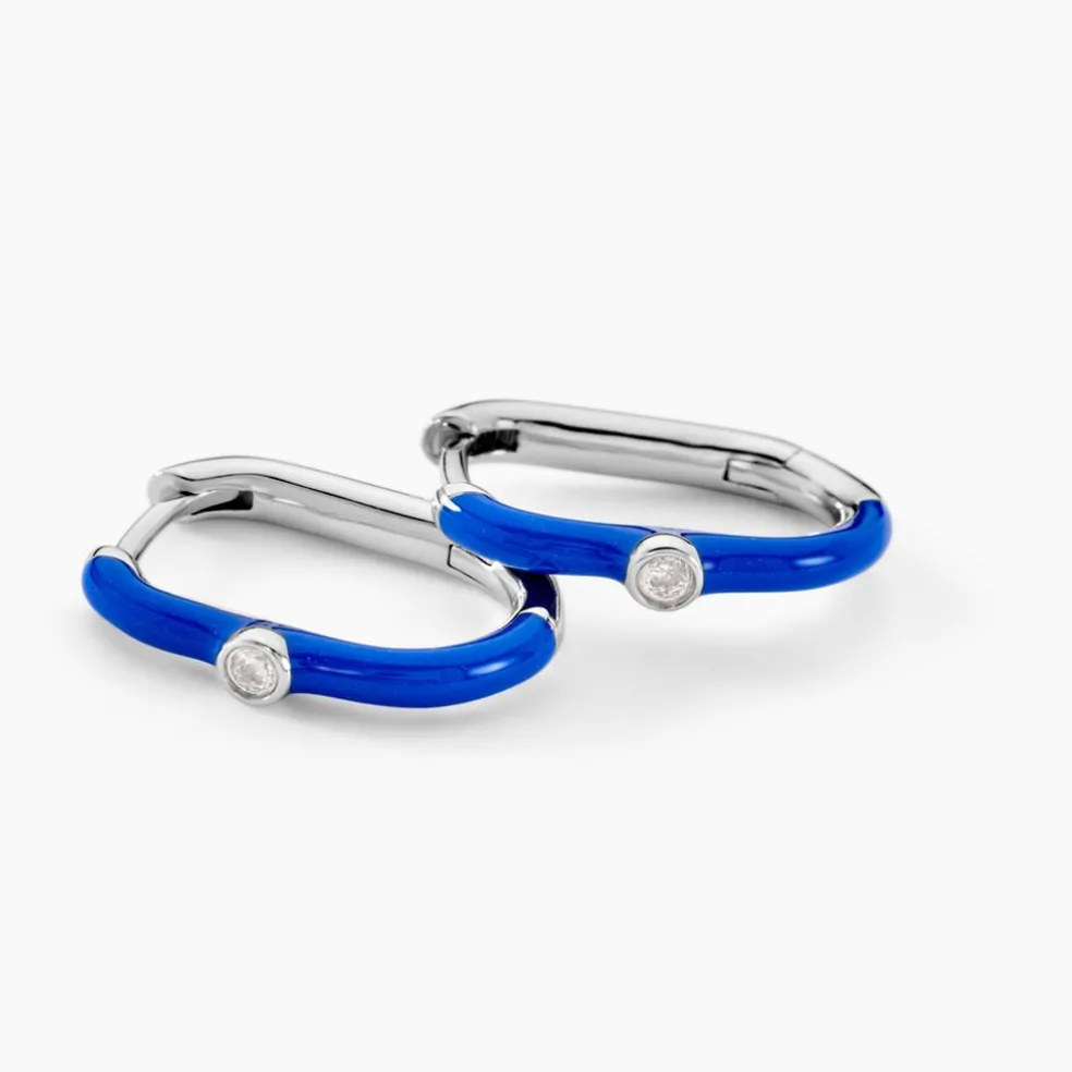 Créoles Infini Pop Argent Blanc Oxyde De Zirconium