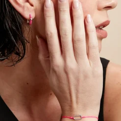 Créoles Infini Pop Argent Blanc Oxyde De Zirconium