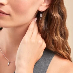 Créoles Islene Argent Blanc Oxyde De Zirconium