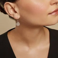 Créoles Isra Argent Blanc Oxyde De Zirconium