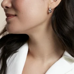 Créoles Jennie Argent Blanc