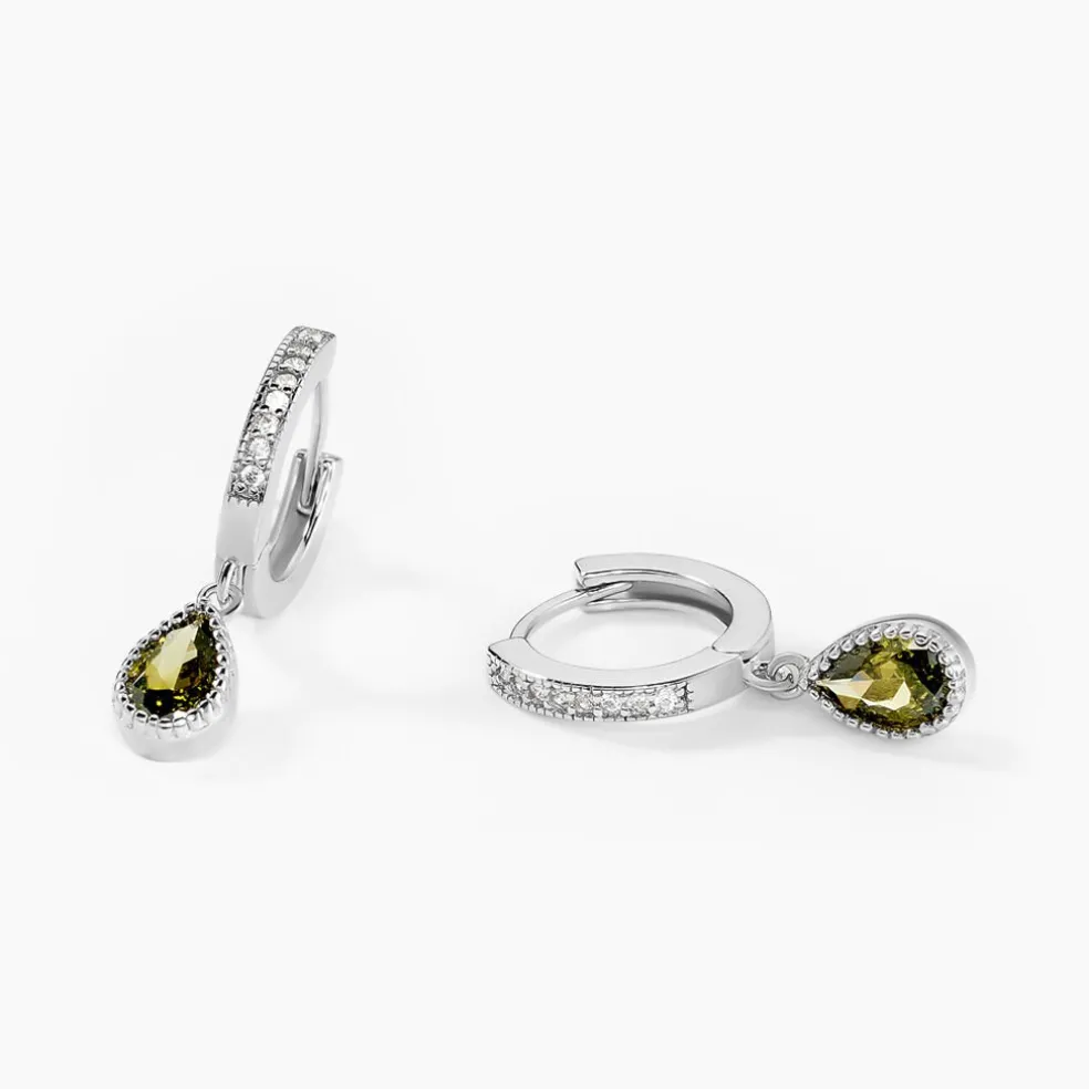 Créoles Jerusha Argent Blanc Oxyde De Zirconium