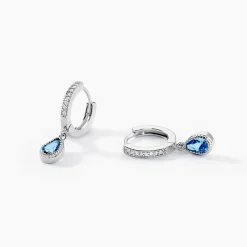 Créoles Jerusha Argent Blanc Spinelle Oxyde De Zirconium