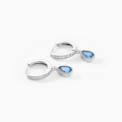 Créoles Jerusha Argent Blanc Spinelle Oxyde De Zirconium