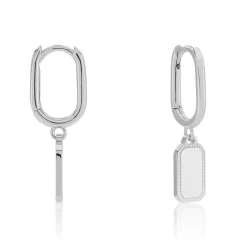 Créoles Jordana Argent Blanc