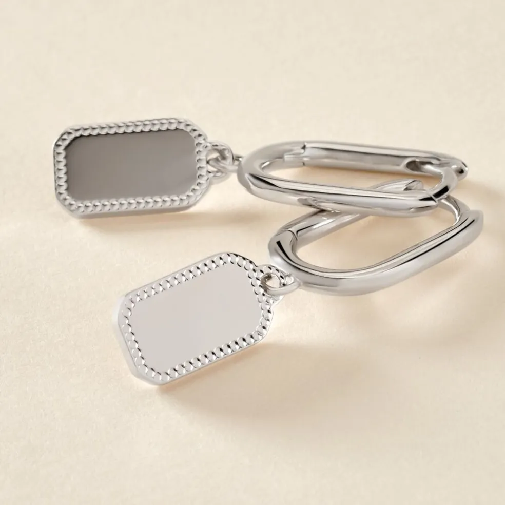 Créoles Jordana Argent Blanc