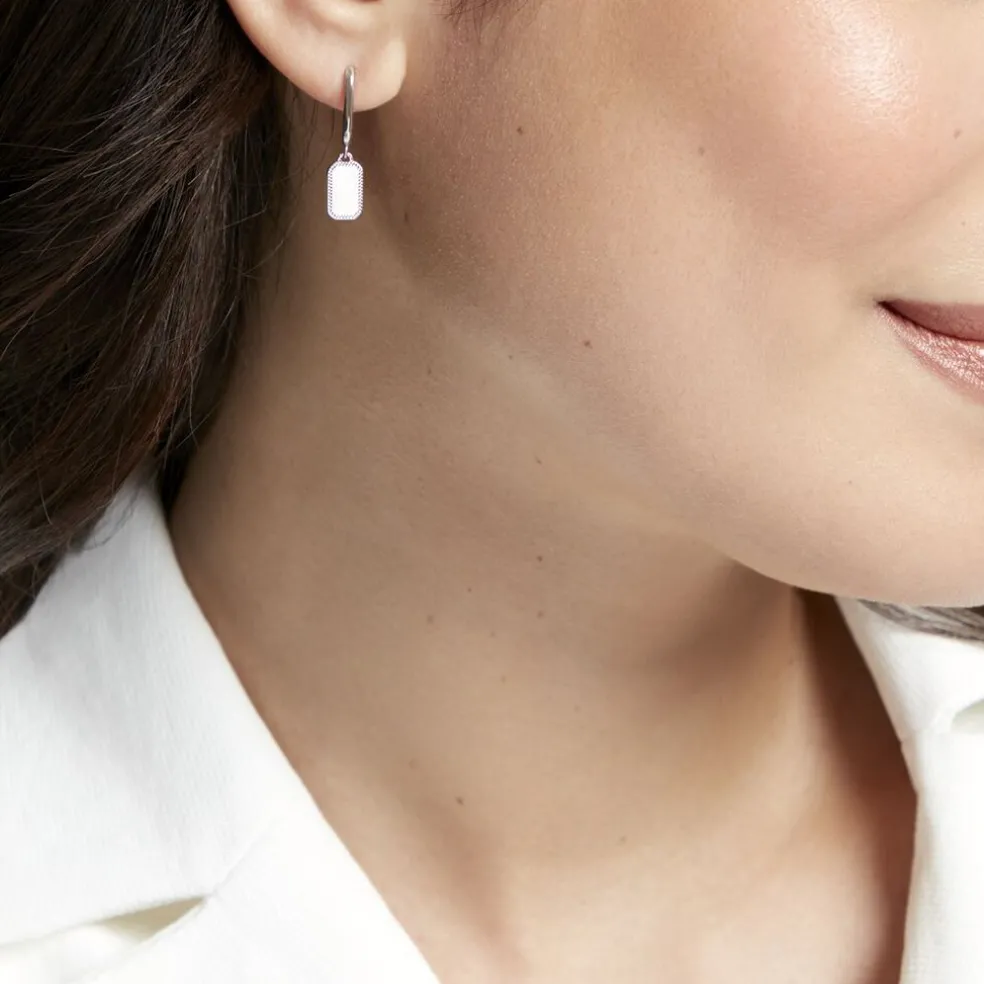 Créoles Jordana Argent Blanc