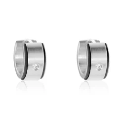 Créoles Jourdan Ios Acier Blanc Oxyde De Zirconium