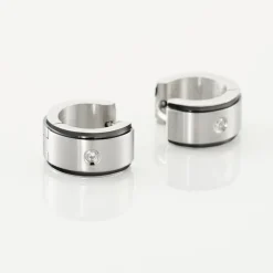 Créoles Jourdan Ios Acier Blanc Oxyde De Zirconium