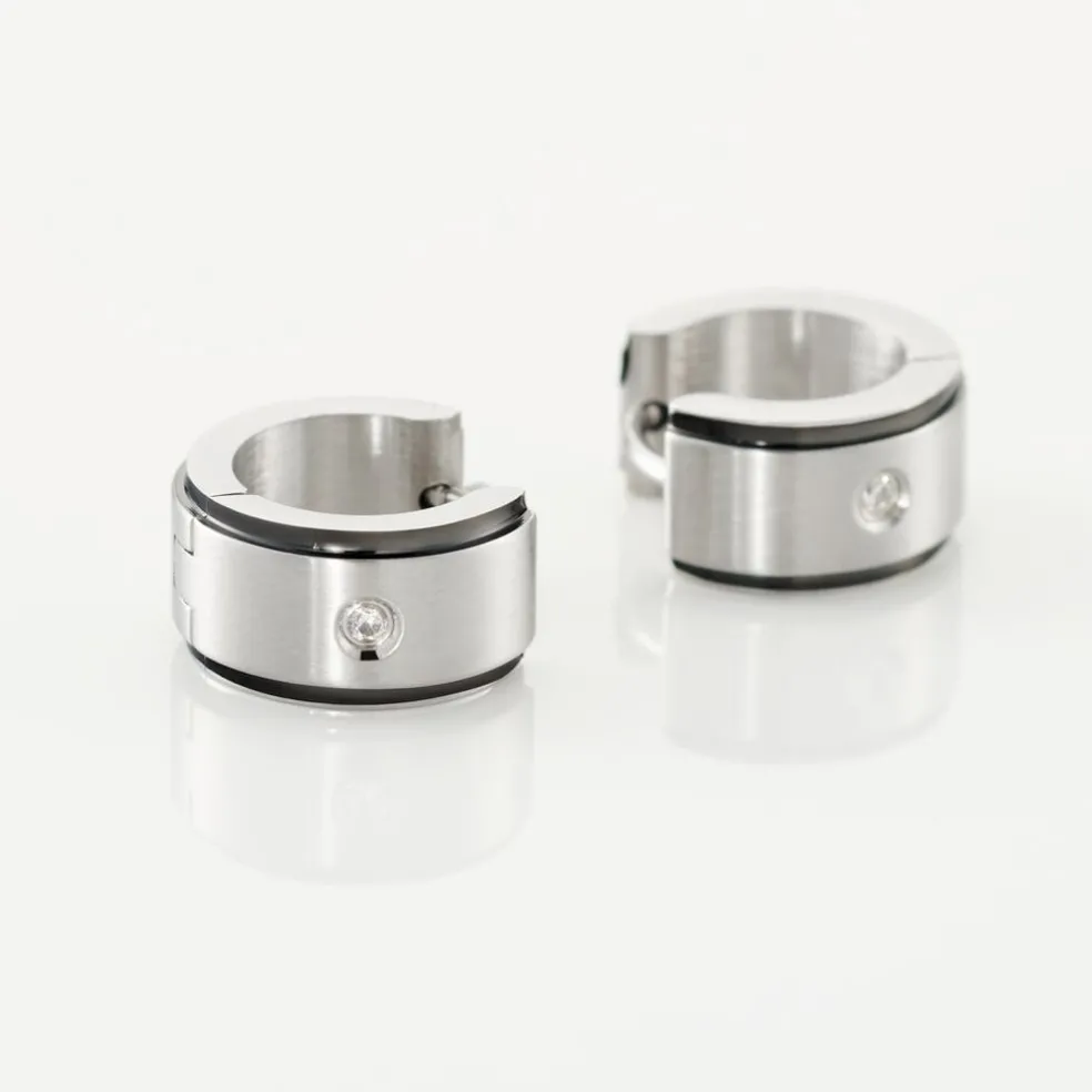 Créoles Jourdan Ios Acier Blanc Oxyde De Zirconium