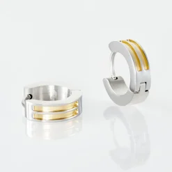 Créoles Jourdan Tilos Acier Bicolore Dore / Blanc