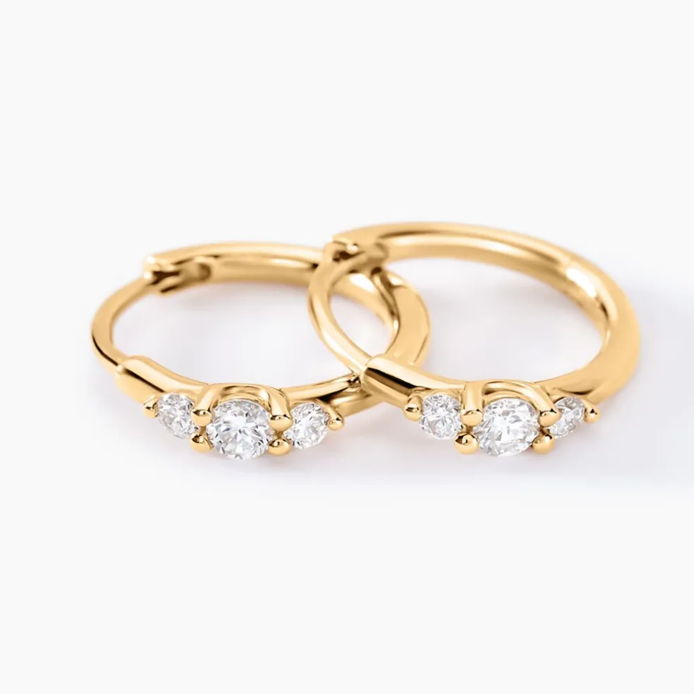 Créoles Kaelee Or Jaune Diamant Synthétique