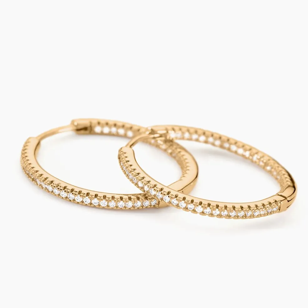 Créoles Karolina Rondes Plaqué Or Jaune Oxyde De Zirconium