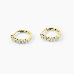 Créoles Kean Or Jaune Diamant Synthétique