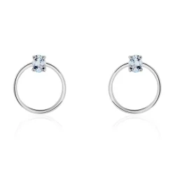 Créoles Kip Or Blanc Topaze