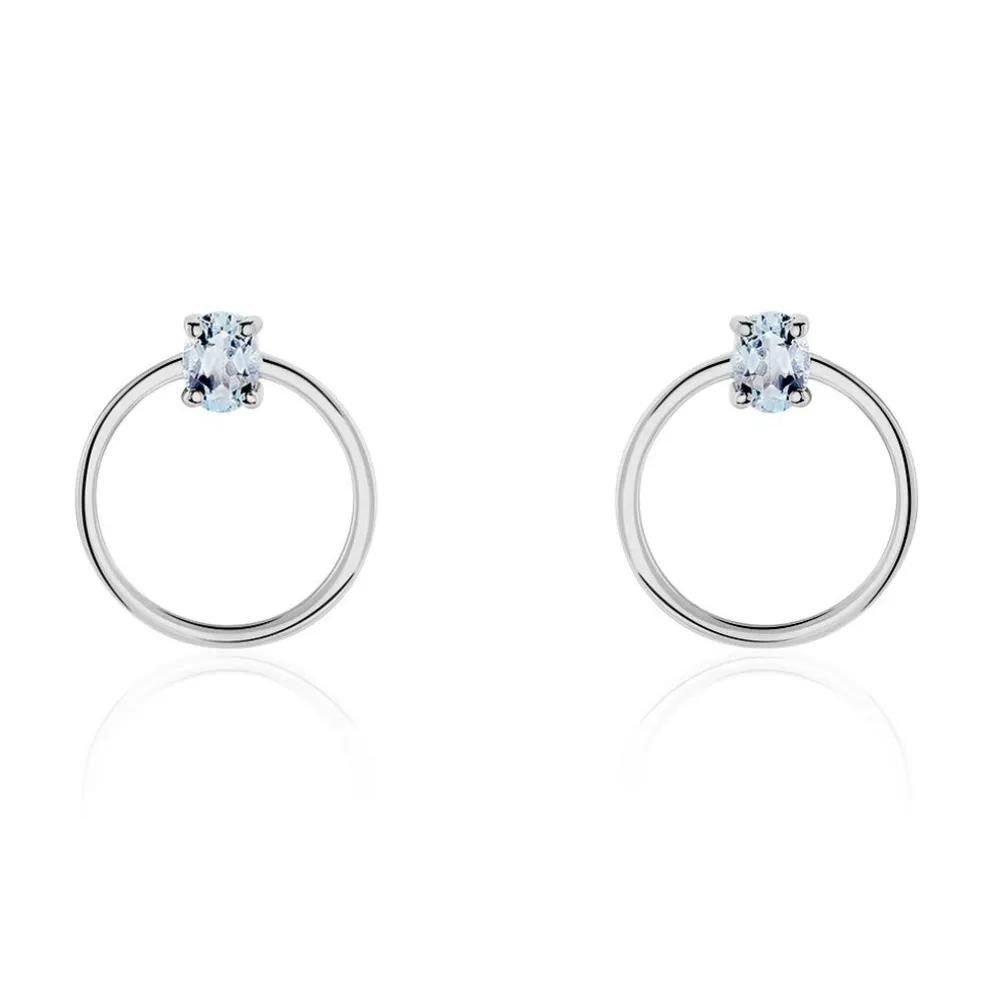 Créoles Kip Or Blanc Topaze