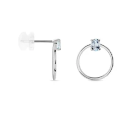 Créoles Kip Or Blanc Topaze