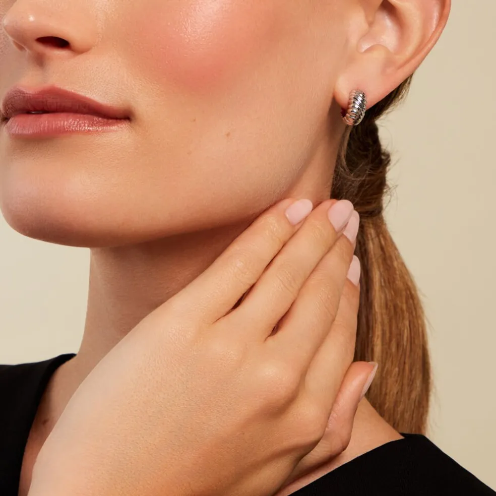 Créoles Leocadie Argent Blanc