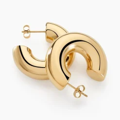 Créoles Letty Acier Jaune Sans Pierre