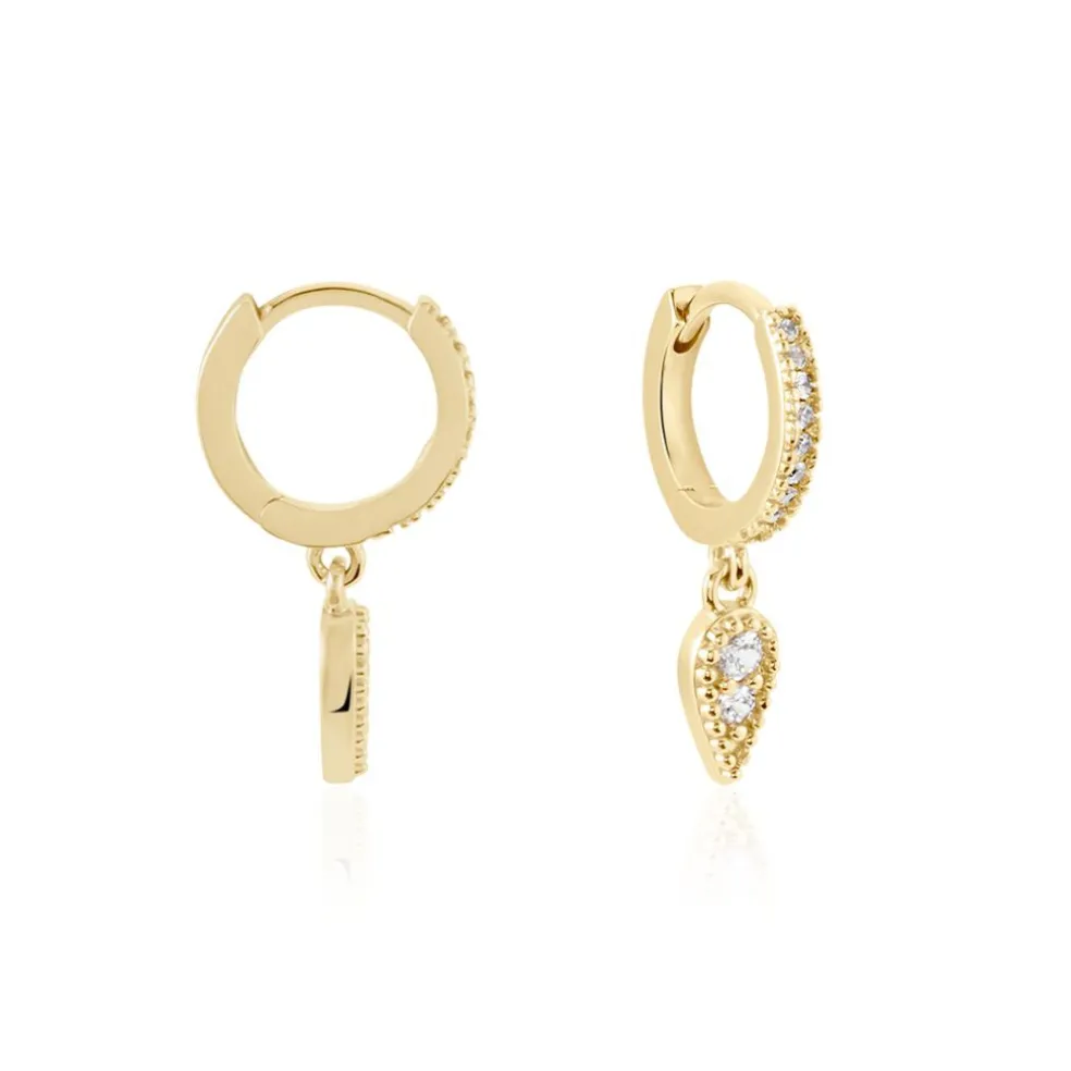 Créoles Lilibeth Plaqué Or Jaune Oxyde De Zirconium Oxyde