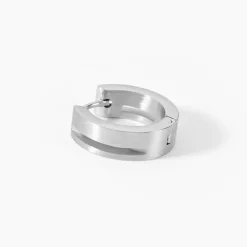 Créoles Line Acier Blanc