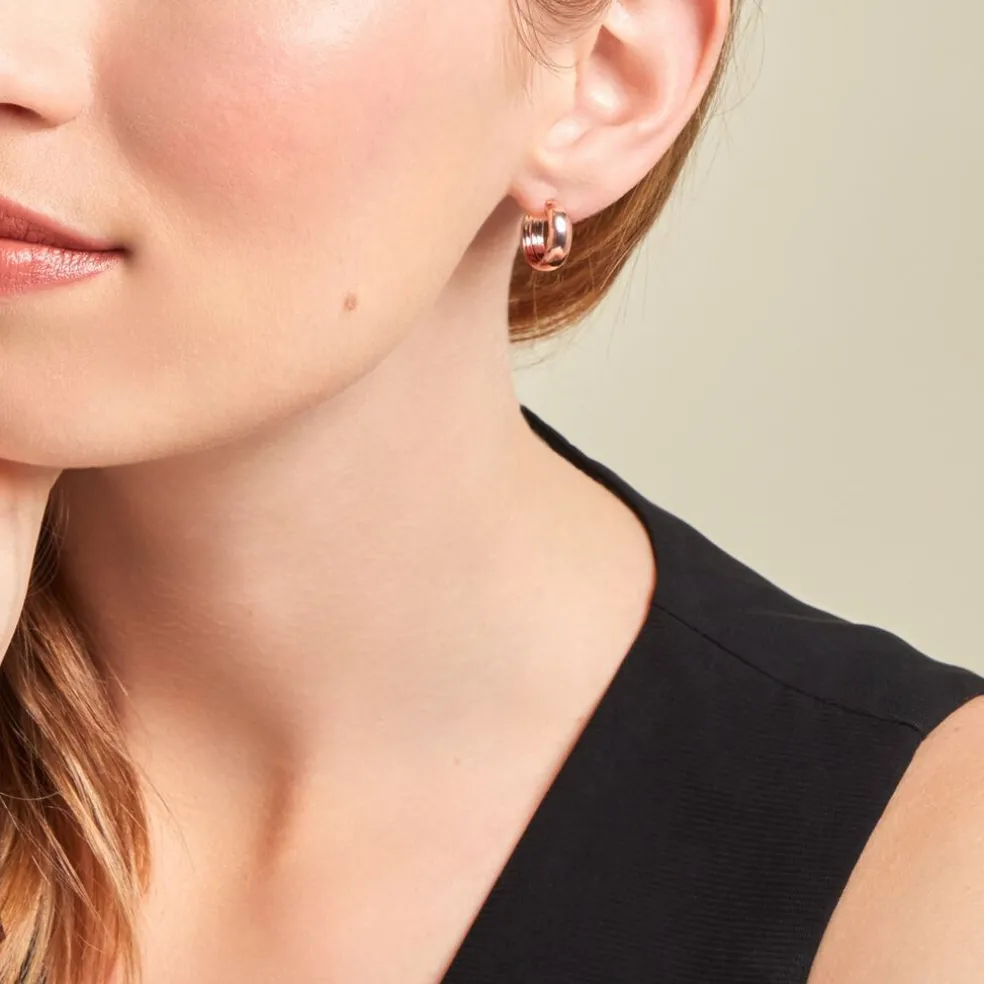 Créoles Lisa Argent Rose