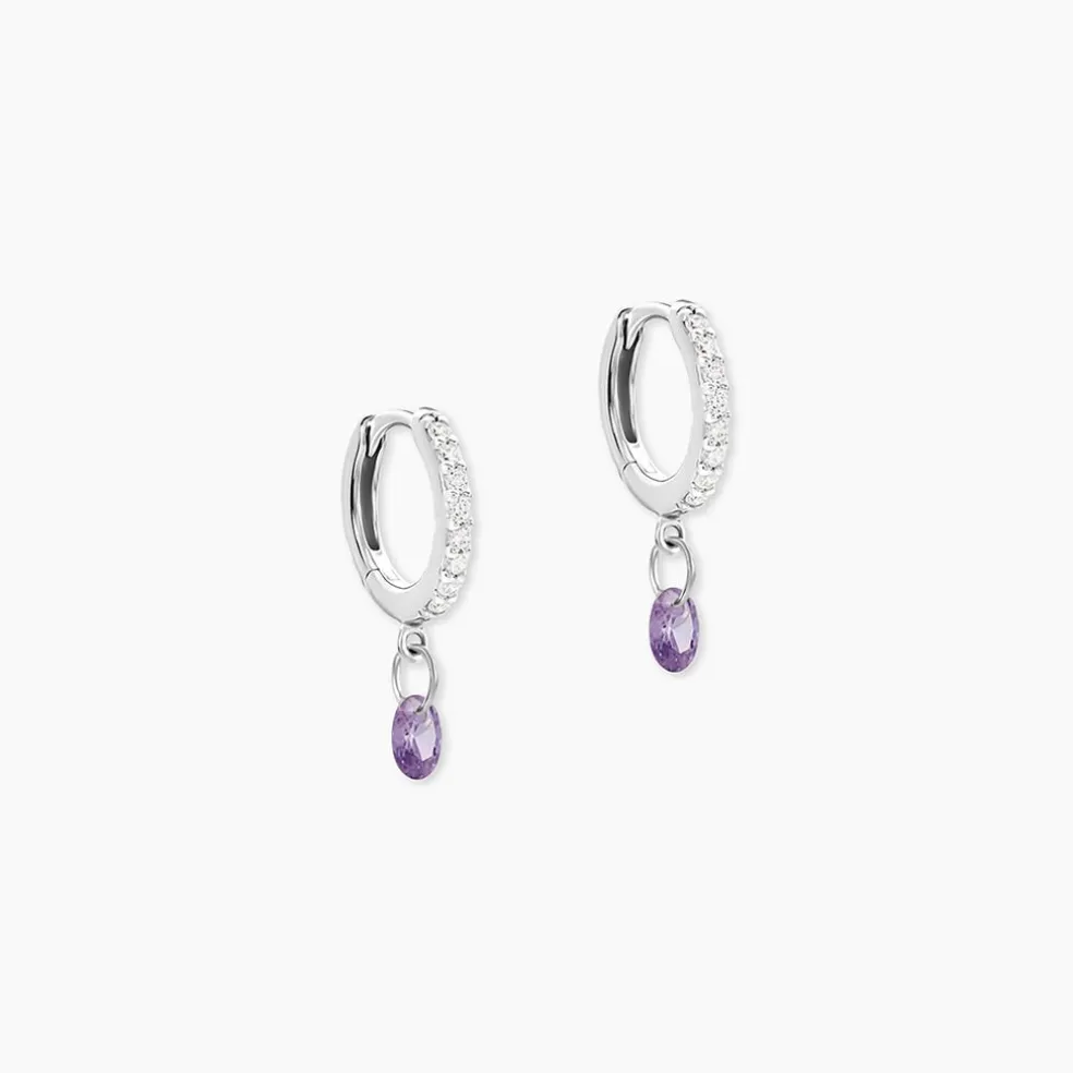 Créoles Lisenn Argent Blanc Oxyde De Zirconium