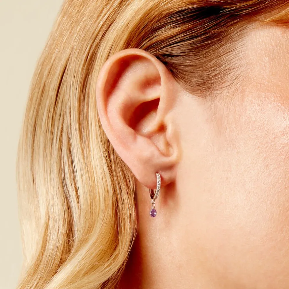 Créoles Lisenn Argent Blanc Oxyde De Zirconium