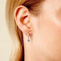 Créoles Lisenn Argent Blanc Oxyde De Zirconium