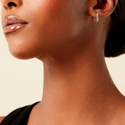 Créoles Louiselle Argent Blanc Oxyde De Zirconium