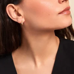 Créoles Louisie Plaqué Or Jaune Oxyde De Zirconium