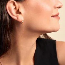 Créoles Louisie Plaqué Or Jaune Oxyde De Zirconium