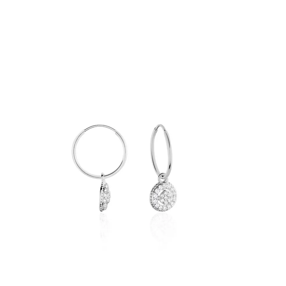 Créoles Lulu Or Blanc Oxyde