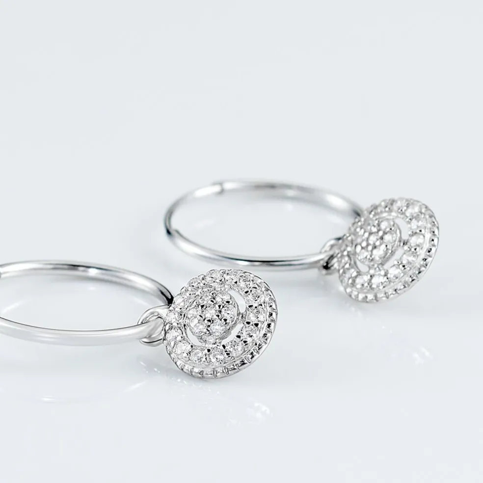 Créoles Lulu Or Blanc Oxyde