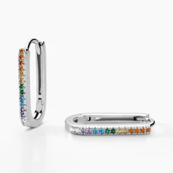 Créoles Lutetia Argent Blanc Oxyde De Zirconium