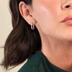 Créoles Lutetia Argent Blanc Oxyde De Zirconium