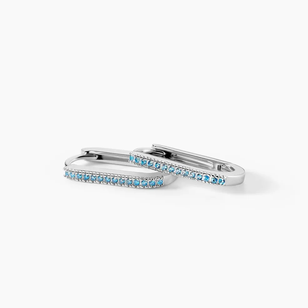 Créoles Lutetia Argent Blanc Oxyde De Zirconium