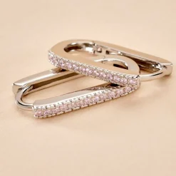 Créoles Lutetia Argent Blanc Oxyde De Zirconium