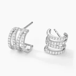 Créoles Lyv Argent Blanc Oxyde De Zirconium