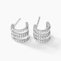 Créoles Lyv Argent Blanc Oxyde De Zirconium