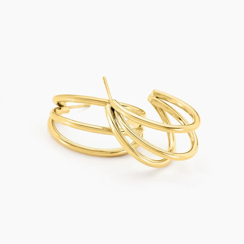 Créoles Maia Acier Doré