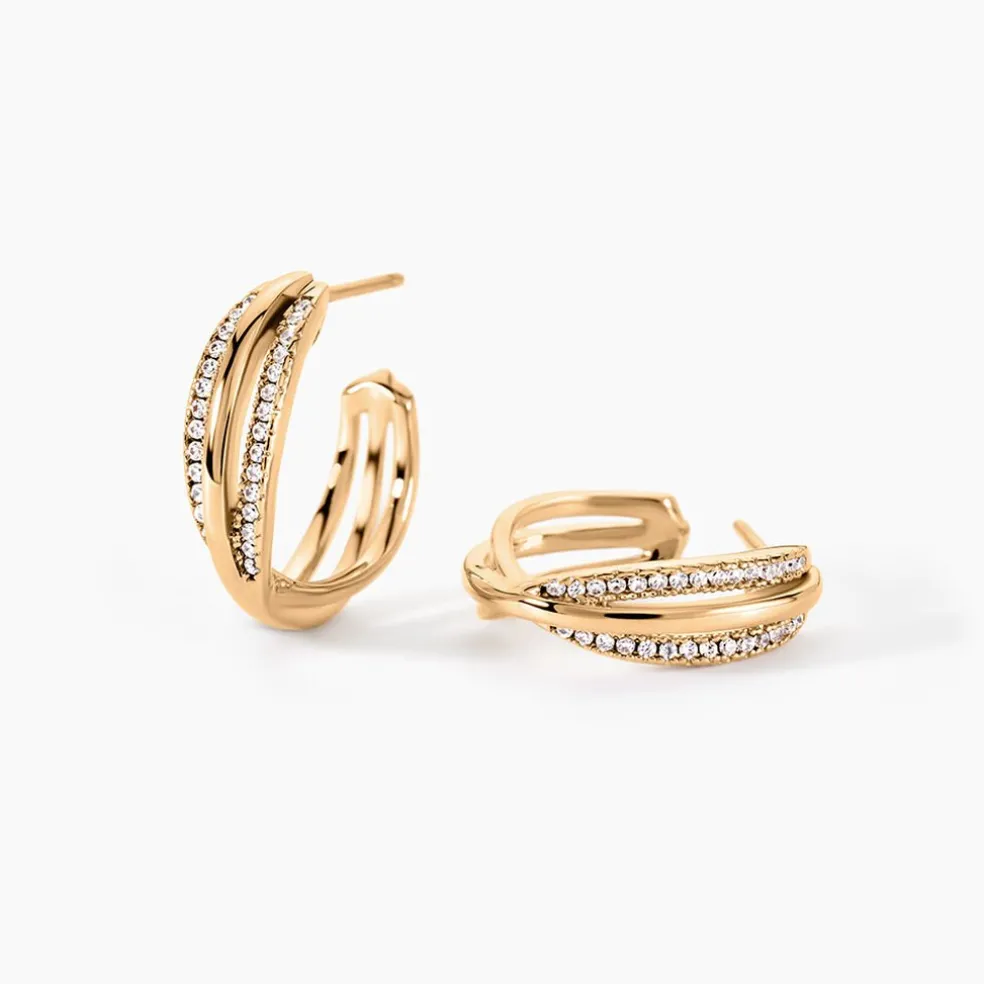 Créoles Marceline Rondes Plaqué Or Jaune Oxyde De Zirconium