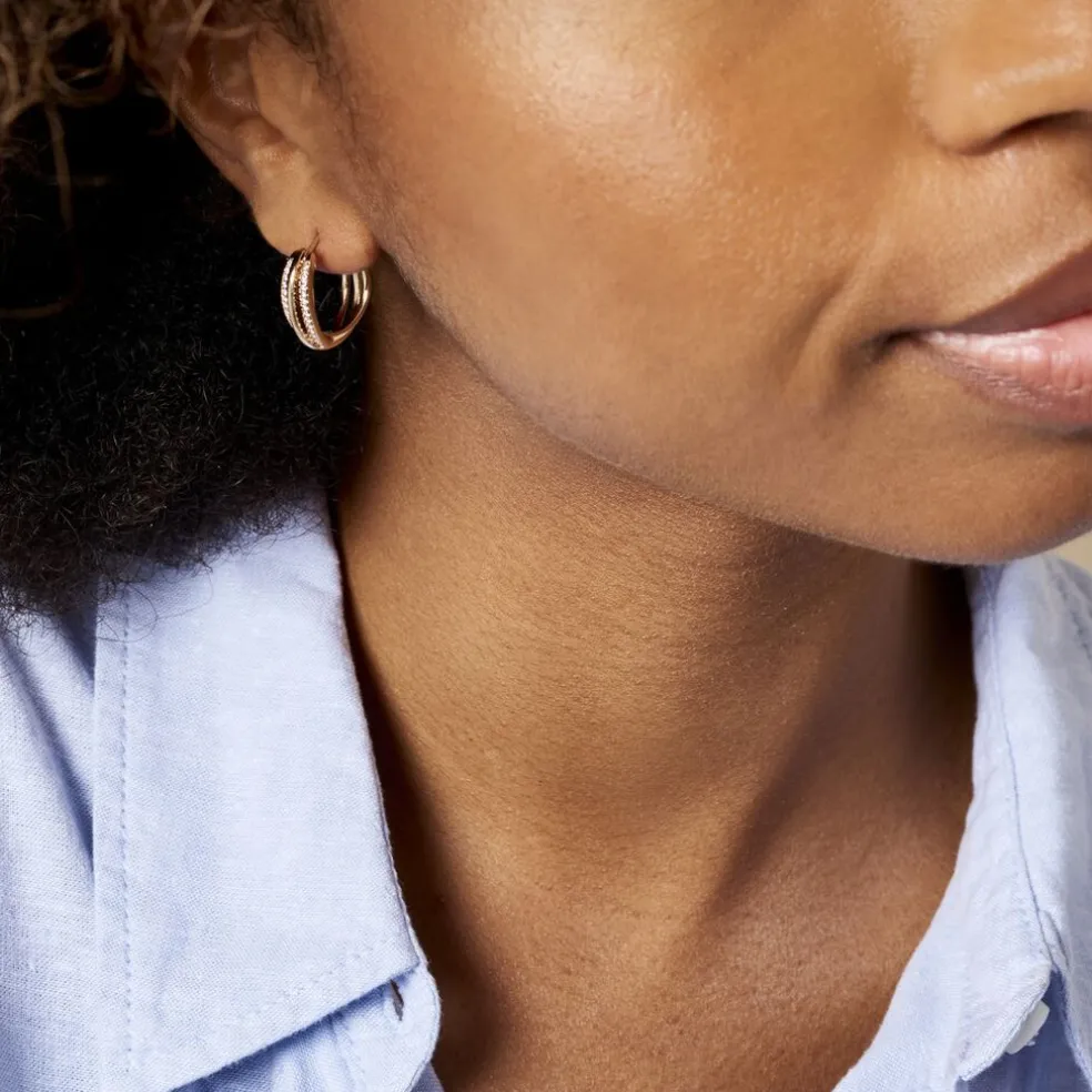 Créoles Marceline Rondes Plaqué Or Jaune Oxyde De Zirconium