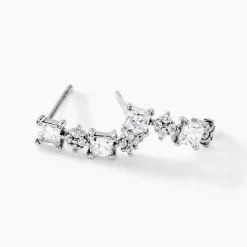 Créoles Marquis Or Blanc Oxyde De Zirconium