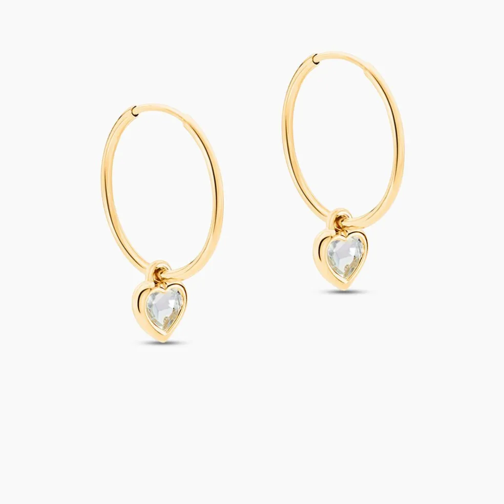 Créoles Marsie Coeur Or Jaune Topaze