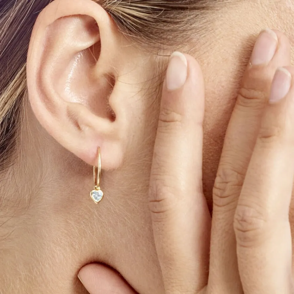 Créoles Marsie Coeur Or Jaune Topaze