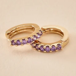 Créoles Marty Plaqué Or Jaune Spinelle Synthétique